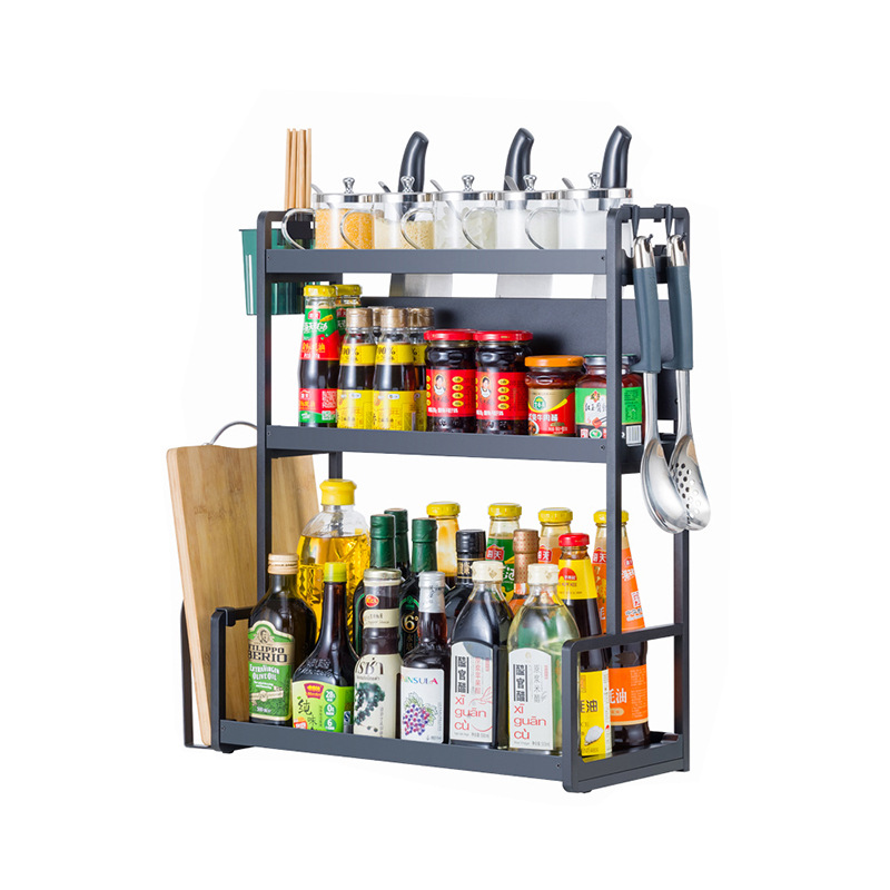Kitchen seasoning rack, oil, salt, soy sauce, vinegar seasoning storage rack, knife holder, seasoning rack