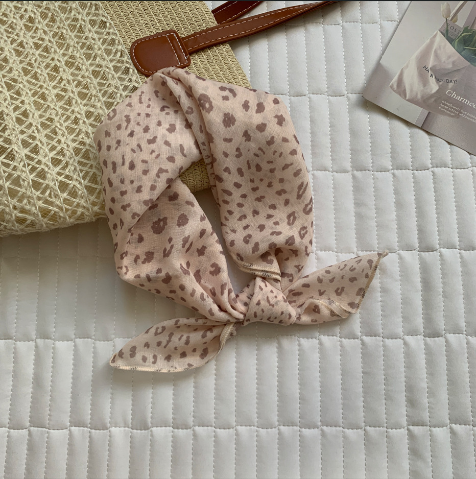 New neck-tie cotton-linen scarf for women, brown series small square scarf