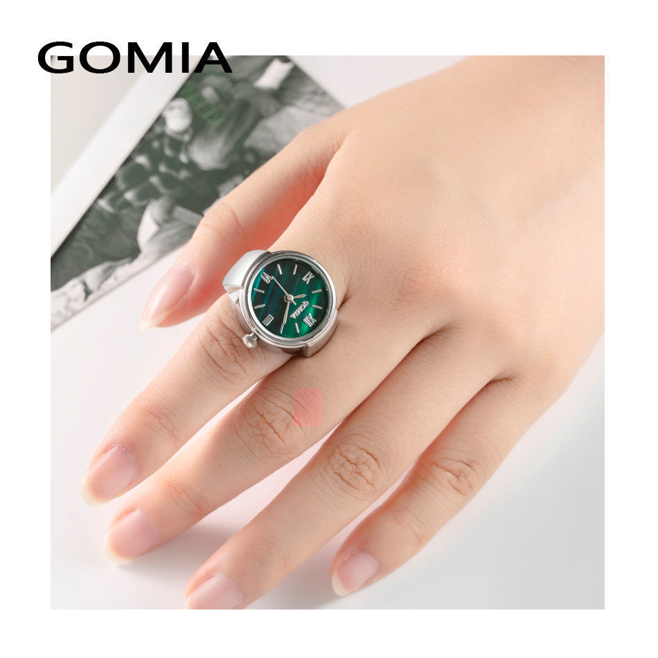 Domestic Non-Mechanical Mini Ring Watch Small Green Watch Ring Watch Niche Watch Finger Quartz Watch
