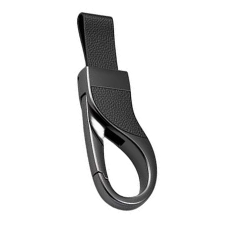 Car Keychain Men Metal Leather Pendant Spring Anti-Loss Lock Keychain Pendant Custom
