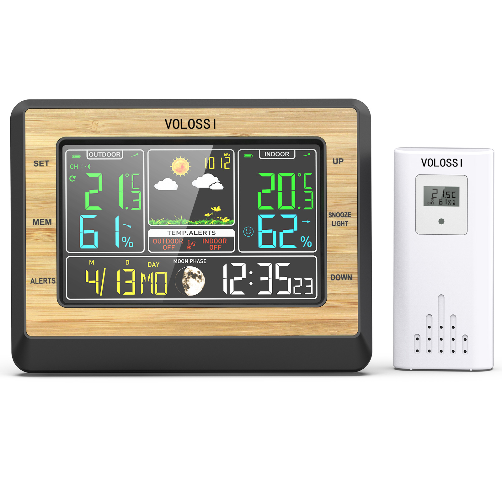New Color Large Screen Weather Forecast Weather Station Thermometer Hygrometer Barometric Pressure Weather Clock Electronic Alarm Clock
