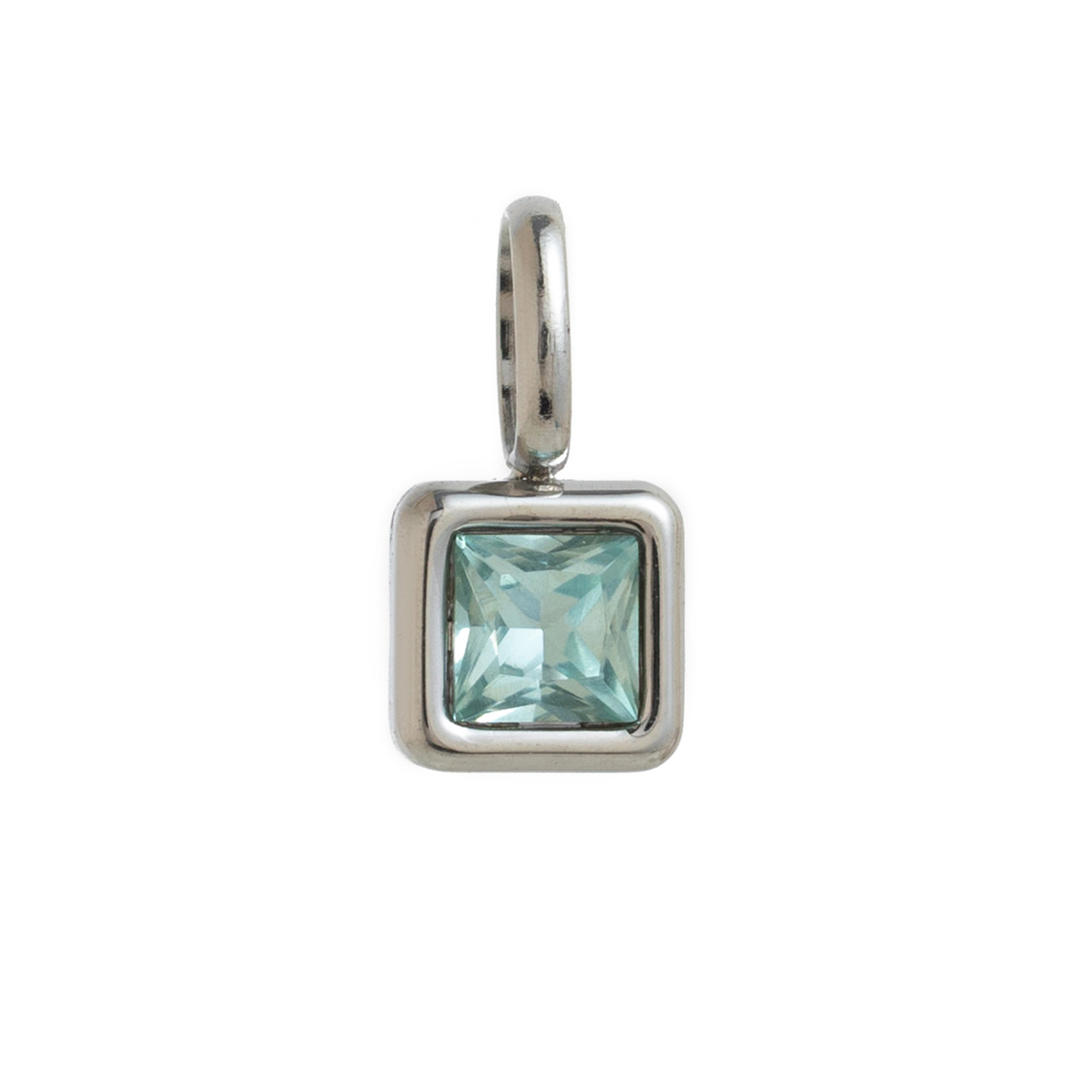 Colorful 12 birthstone pendant DIY accessory necklace for women twelve birthstone square colorful zircon pendant锁骨