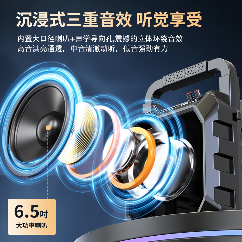M63 Wireless Bluetooth Speaker Loud Volume High Quality for Square Dancing, Portable Outdoor with Card Slot, Home KTV Speaker