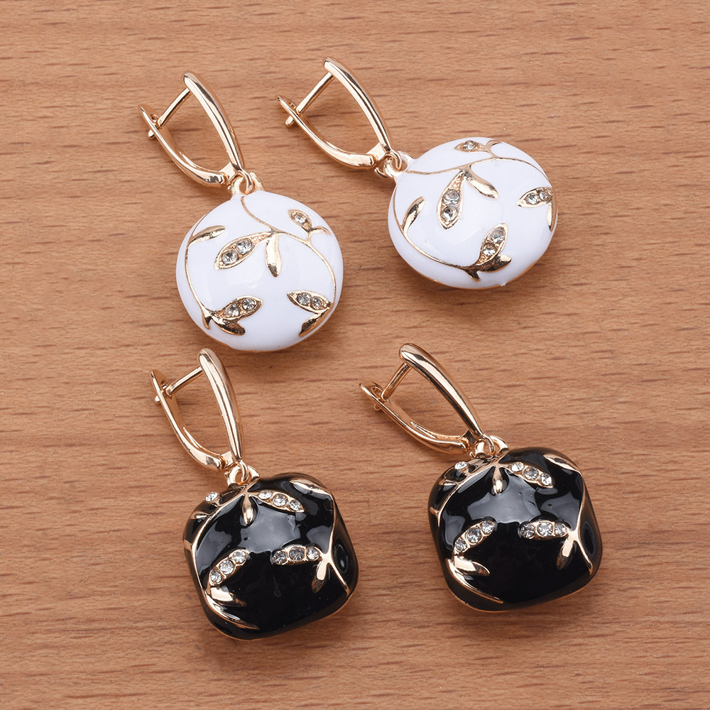 2023 summer new earrings alloy enamel earrings geometric niche accessories earrings