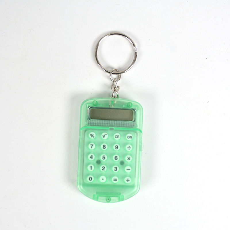 Transparent Mini Calculator Pocket Flip Calculator Student Portable Keychain Pendant Calculator