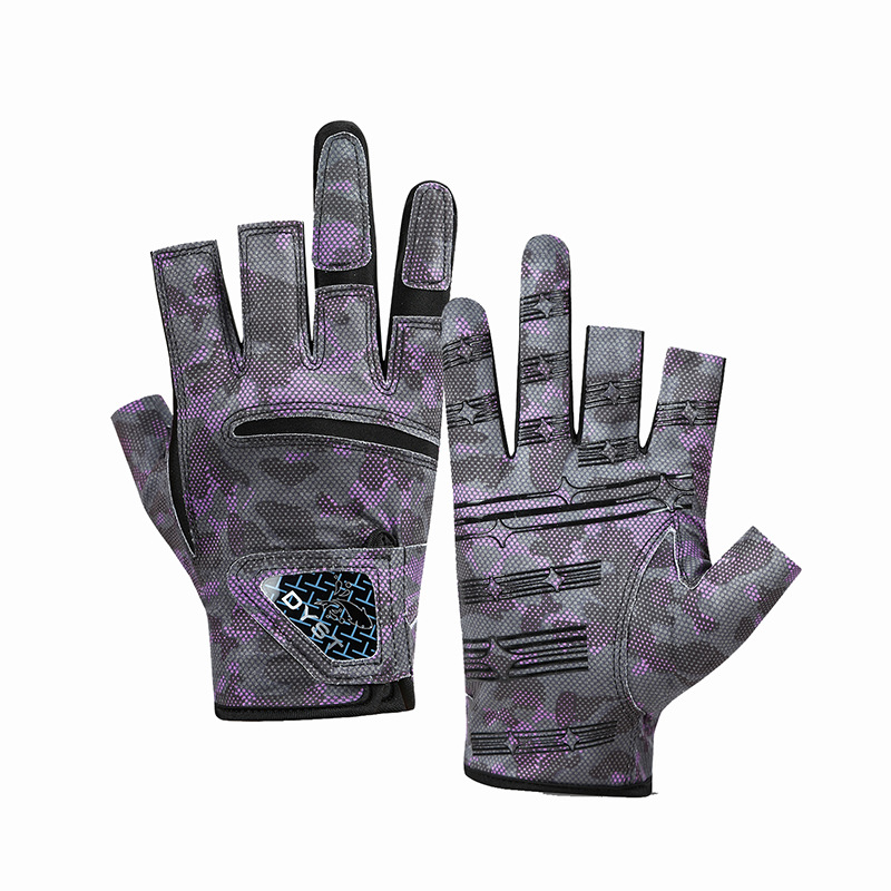 La Xue Li Fishing Gloves for Summer, Three-Finger Exposed Design, Puncture-Resistant, Waterproof, Specialized for Fishing and Lure Fishing, Non-Slip, Wear-Resistant, Outdoor Sun Protection