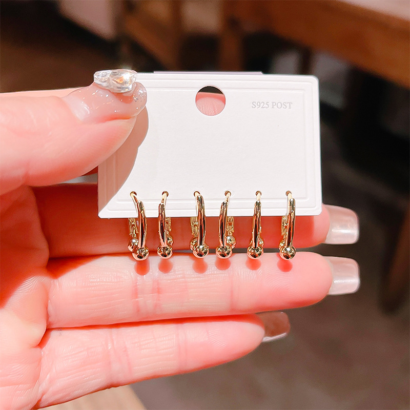 2025 new smooth geometric round zircon circle ear cuffs, simple earring hoop accessories
