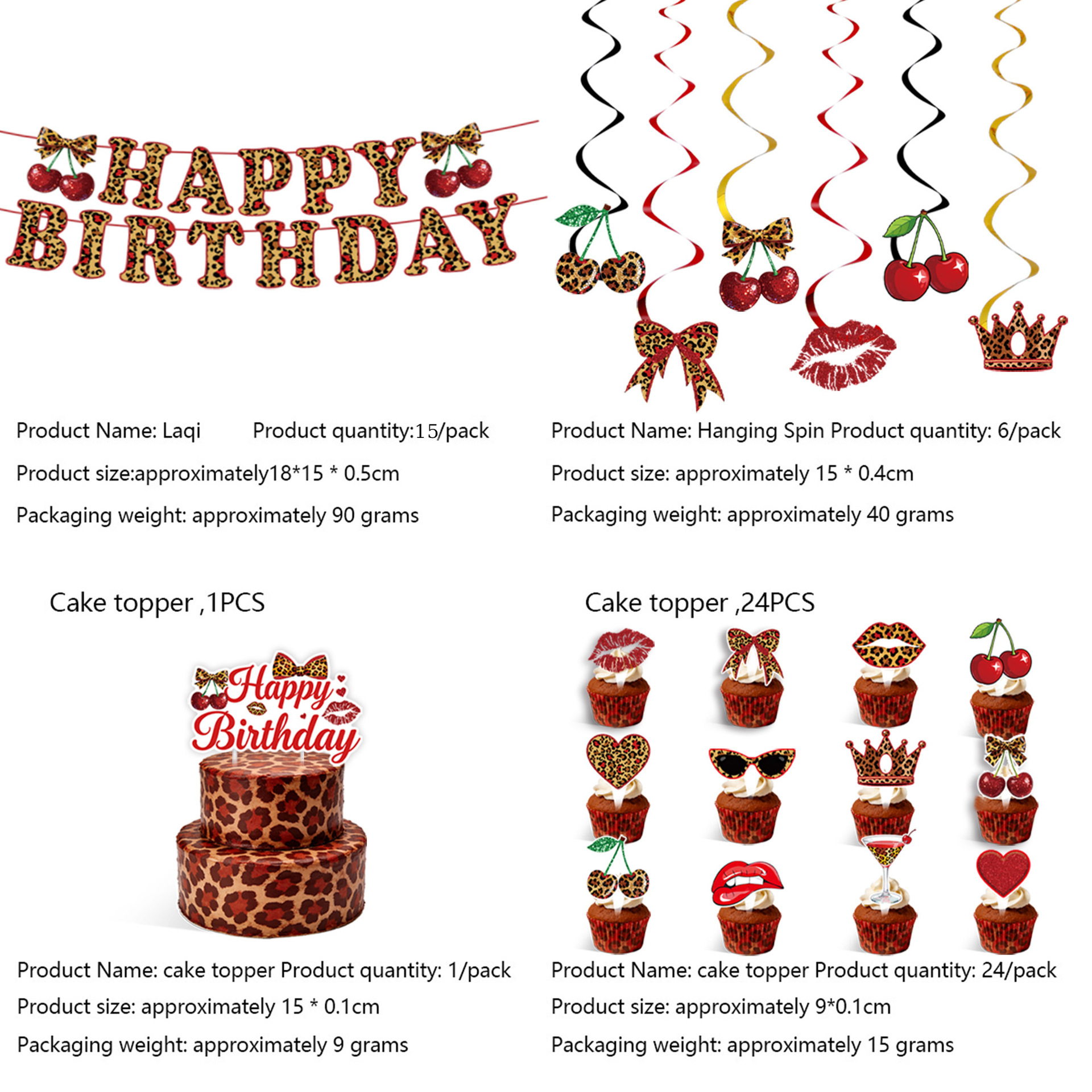 Bow Leopard Print Theme Party Tableware Disposable Paper Plate Paper Cup Tablecloth Bunting Flag Cake Decoration