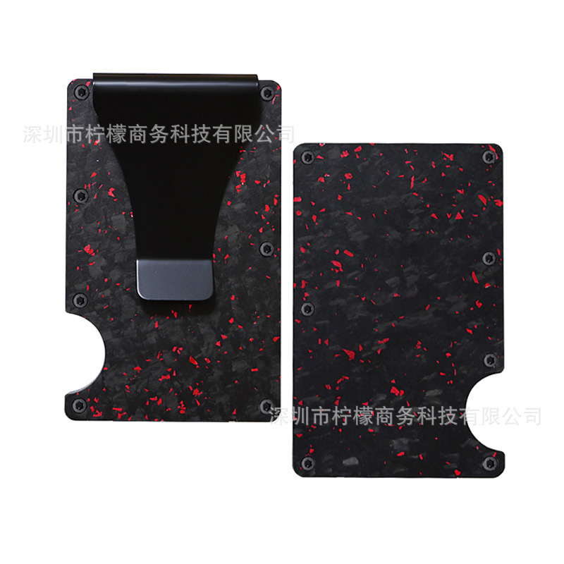 New Forged Carbon Fiber Card Holder RFID Anti-theft Aluminum Alloy Card Clip Anti-demagnetization Metal Card Sleeve