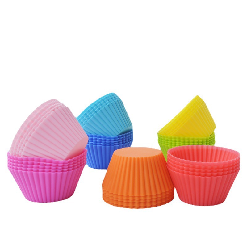 Silicone Muffin Cup Round 7cm Cake Cup Small Cake Mold 8 Colors Baking Muffin Cup