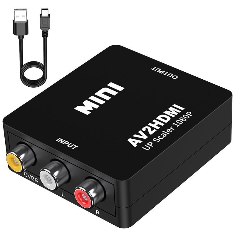 AV to HDMI Video Converter 1080P Three RCA Surveillance Game Set-Top Box to TV Adapter