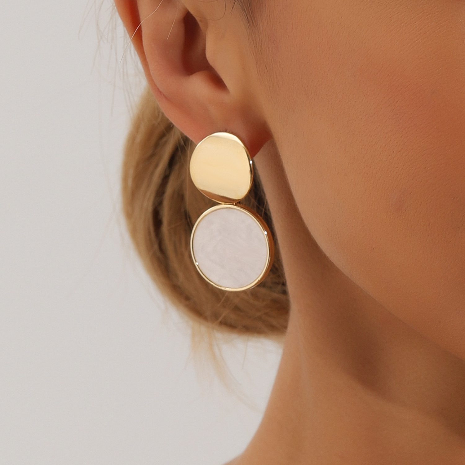Accessories Minimalist Imitation White Mother of Pearl Ring for Women Open Ring