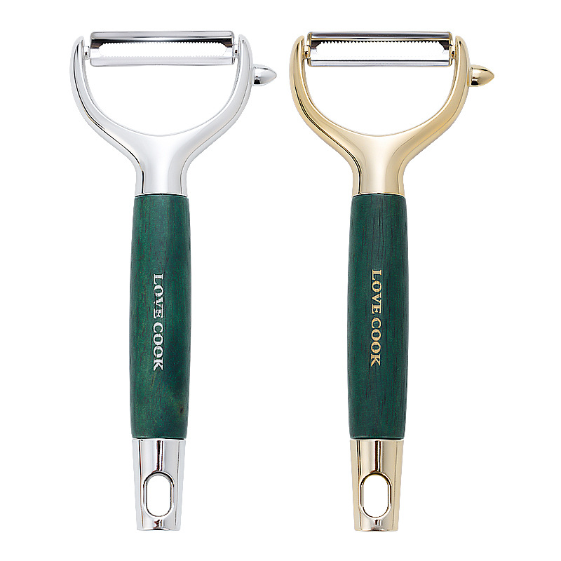 Cross-home multifunctional peeler wooden handle peeler stainless steel fruit knife planer shredder potato shredder