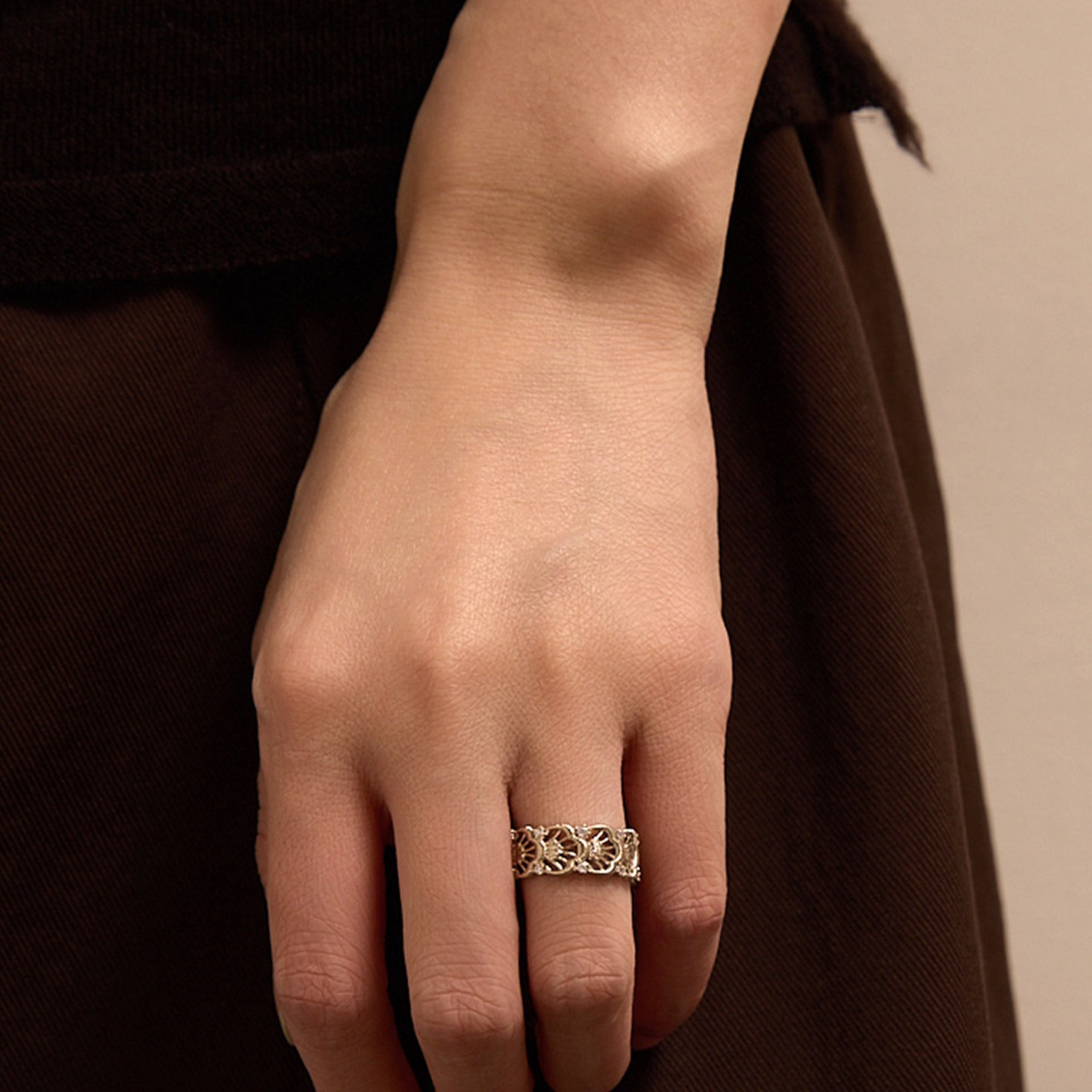 Yinlv Ring Women 2026 New Niche Plain Circle Index Finger Ring Open Ring