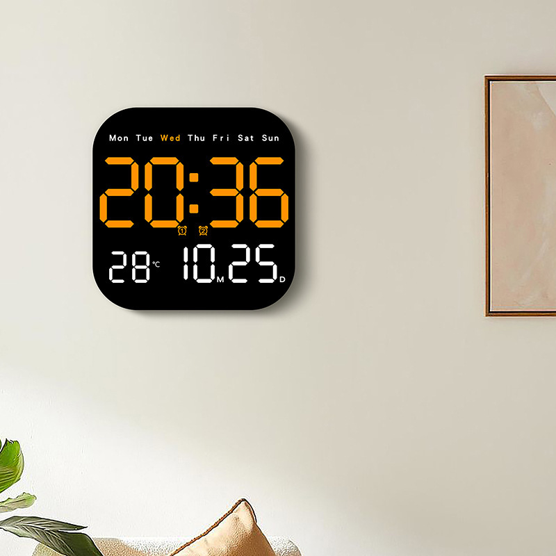 Cross-Border New Multifunctional Clock LED Electronic Clock Living Room Fresh Wall Clock Hanging and Standing Two-Use Clock 6650