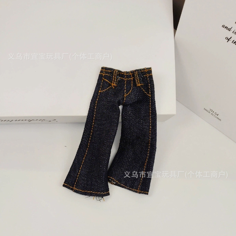 New Cute Long Leg KT Camouflage Blue Wide Leg Jeans [Doll Not Included] Backpack Pendant Accessory Decoration