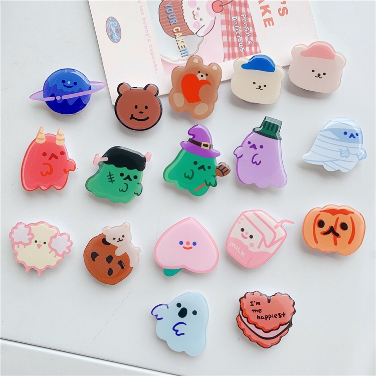 Airbag Stand Korean Acrylic Resin Halloween Gift Foldable Telescopic Phone Letter Heart Portable