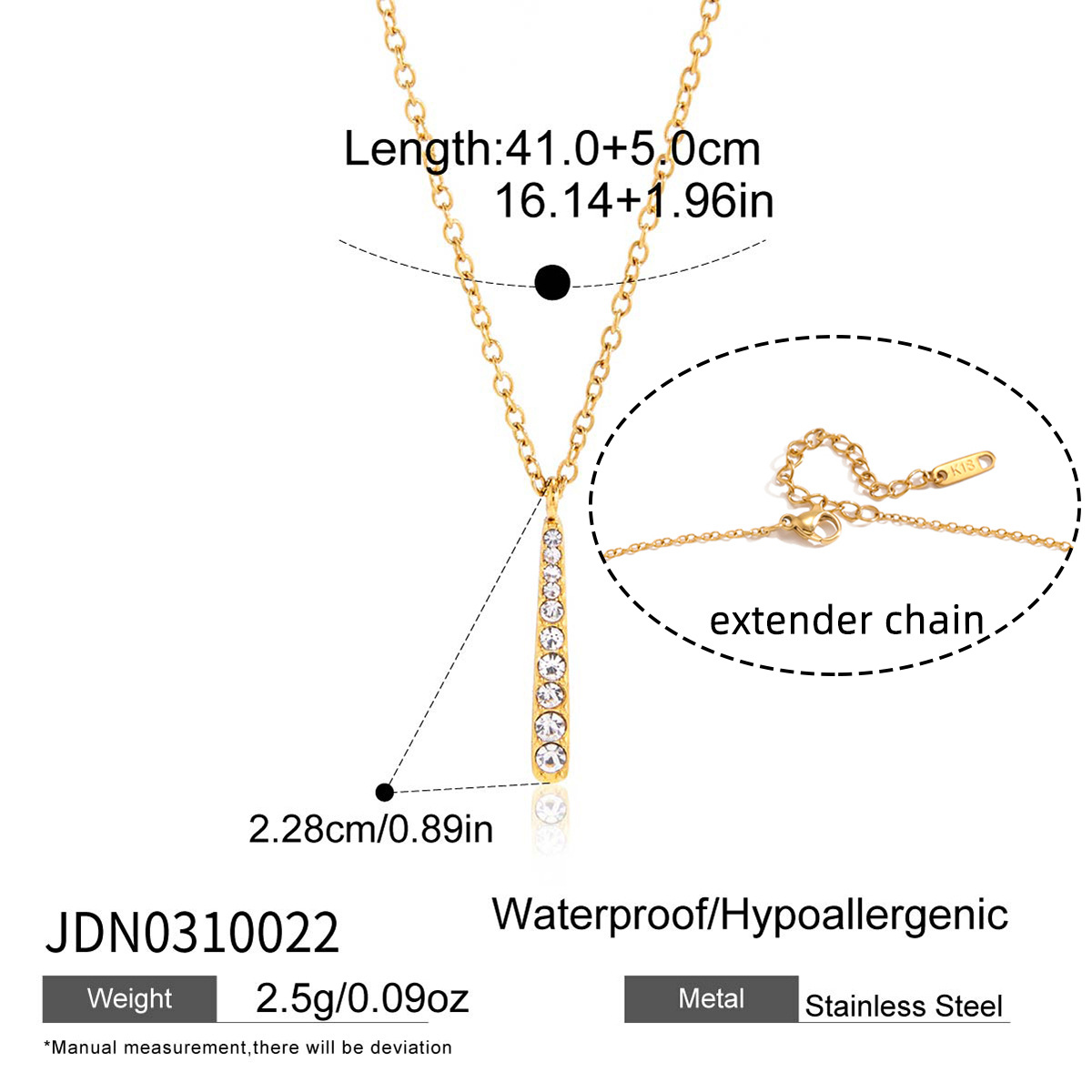 Jieding titanium steel zircon necklace niche jewelry women stainless steel earrings ear accessories