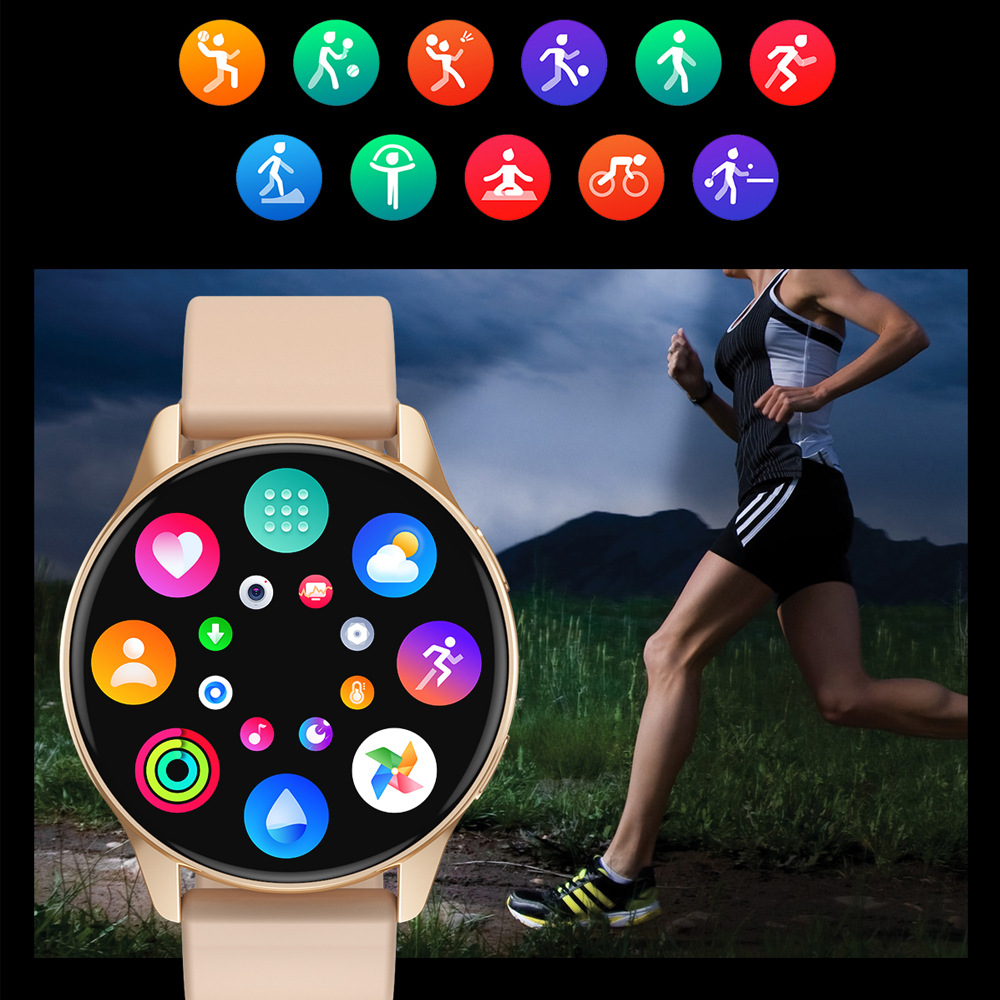 Run Volume T2pro Smart Round Screen Watch Bluetooth Call Information Notification Sports Record Men Women Watch