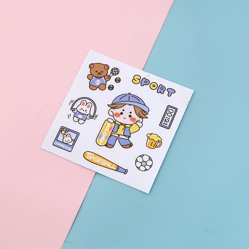 Cute sticker cartoon thermos cup sticker hand account phone sticker student water cup transparent PVC sticker