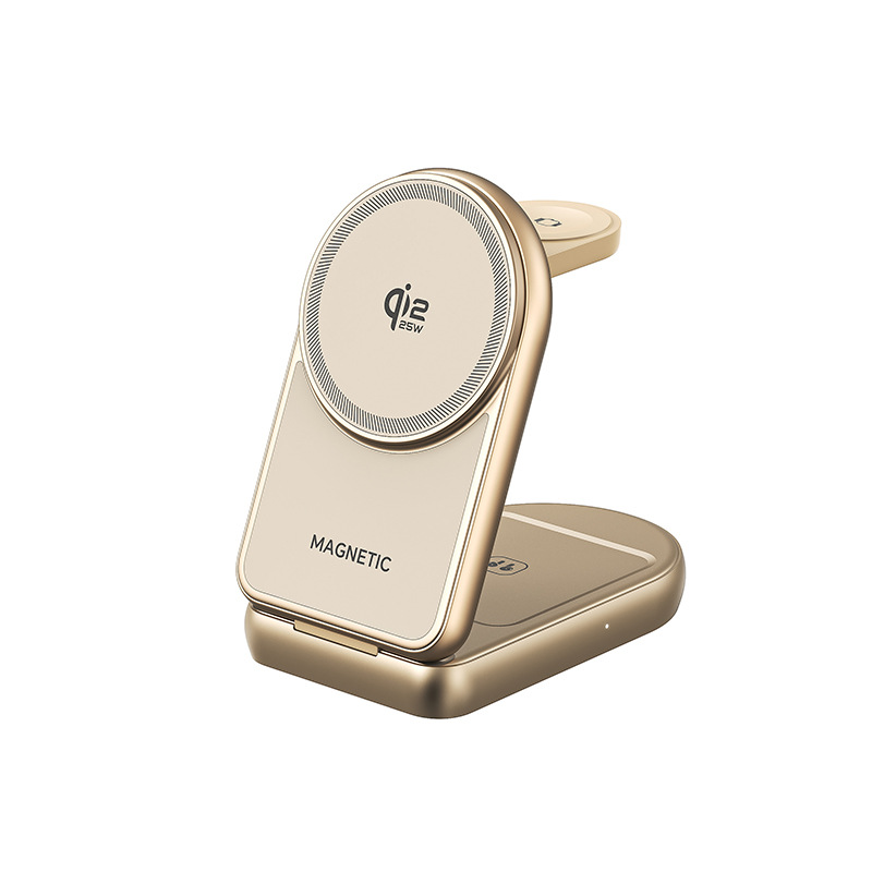Wireless Charger Electronics New Product Qi2.2 Magnetic Foldable 3-in-1 Wireless Charger Fast 25W