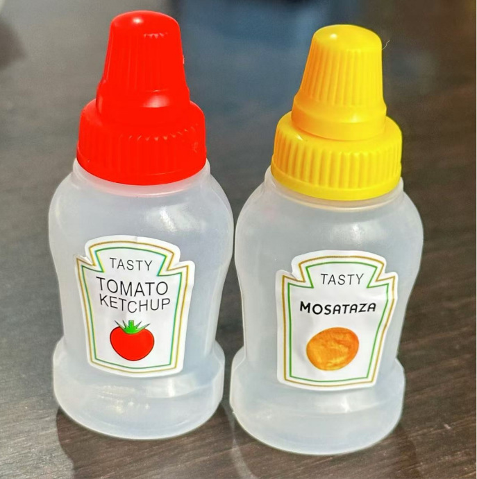 Mini portable sauce bottle bento salad dressing ketchup split bottle plastic seasoning squeeze bottle