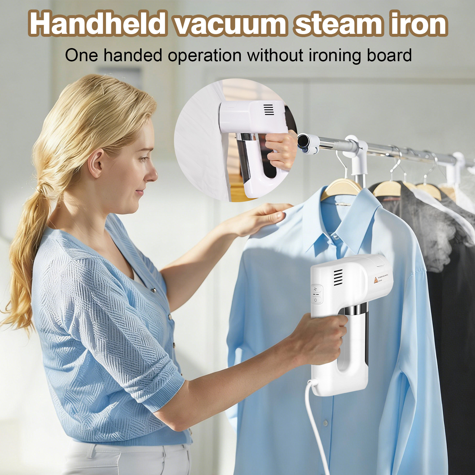 Adsorption Garment Steamer Handheld Small Household Two-Speed Suction Ironing Machine Dry and Wet Dual-Use Steam Iron
