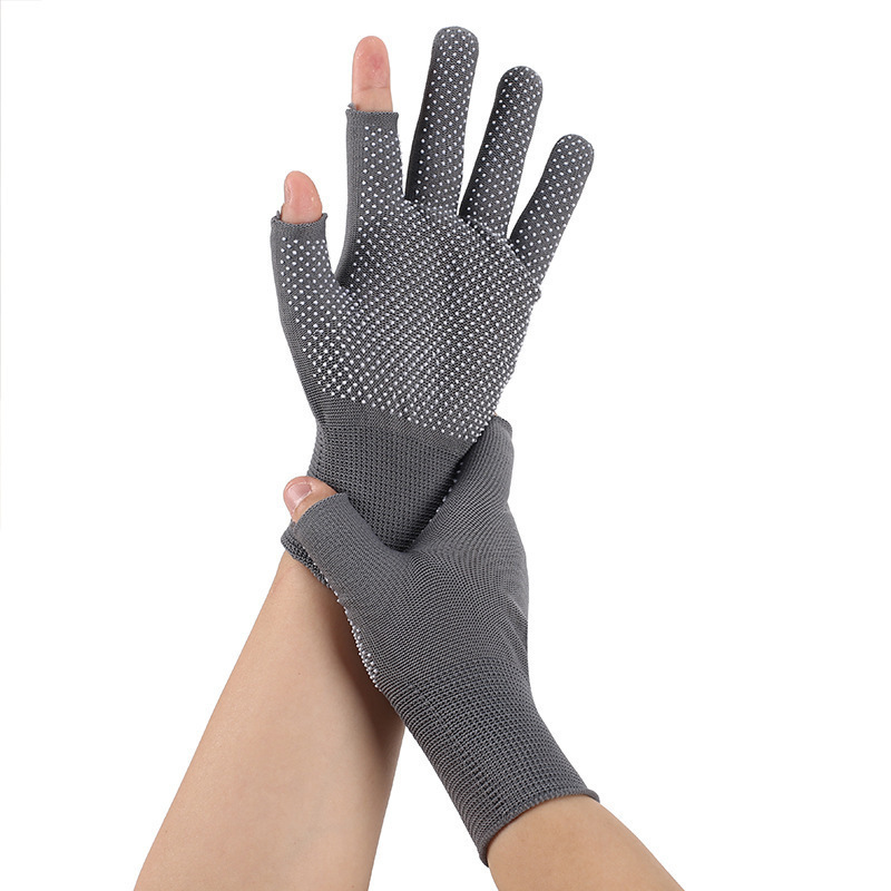 Thin Two-Finger Gloves for Cycling, Fishing, Non-Slip, Takeaway Work, Driving, Touch Screen, Half-Finger, Men and Women, Spring, Autumn and Summer Sun Protection