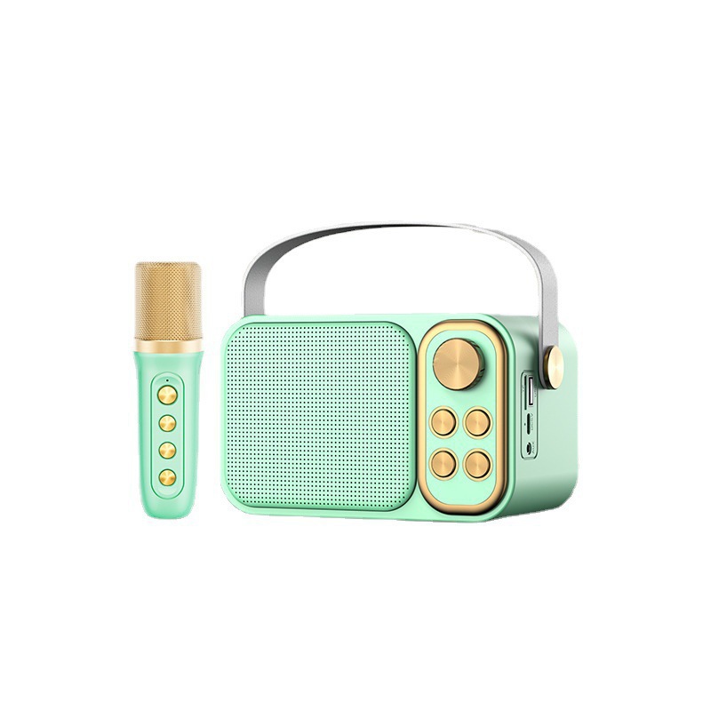 YS103 Mini Microphone Card Speaker Portable Wireless Laptop Karaoke Set Music MINI Speaker