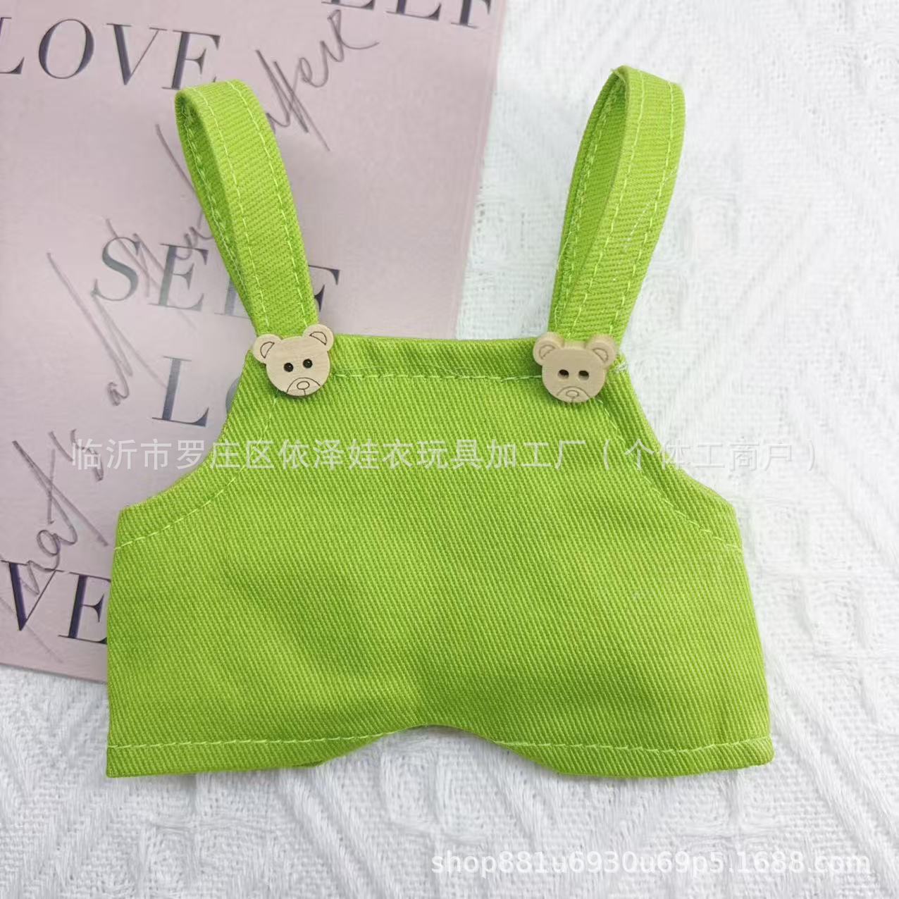20CM Doll Clothes Cotton Doll Clothes 17cm Floppy Ear Rabbit Gate Dog Denim Suspenders Custom