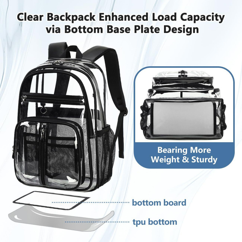 2026 New Transparent Backpack Men's Women's Student School Bag Large Capacity TPU Waterproof Multifunctional Backpack Casual