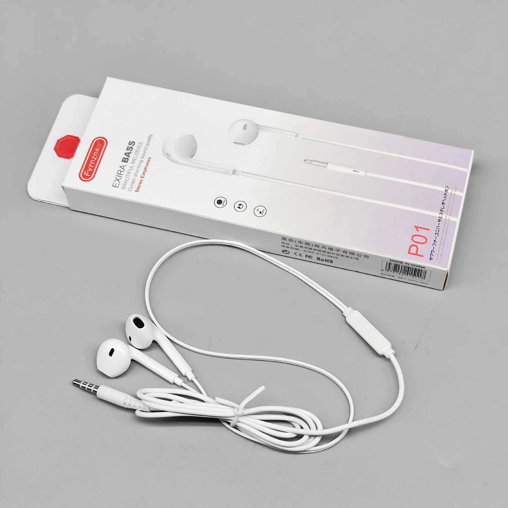 Heavy Bass Earphones Wired 3.5mm for Apple Android Huawei Earphones Packaging Phone Wired Earphones Wholesale