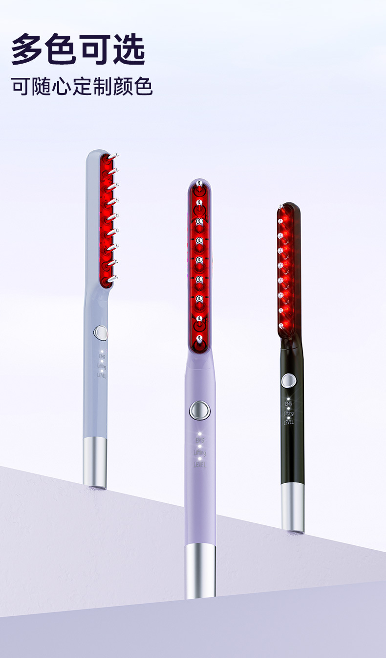 Electric Massage Comb Red Light EMS Microcurrent Vibration Essence Import Comb Scalp Applicator Head Massage