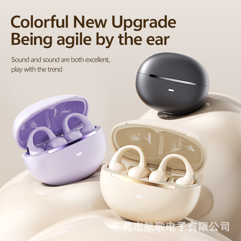 2025 new ear-clip wireless Bluetooth earphones M136 stereo sound effect noise-canceling sports running earphones