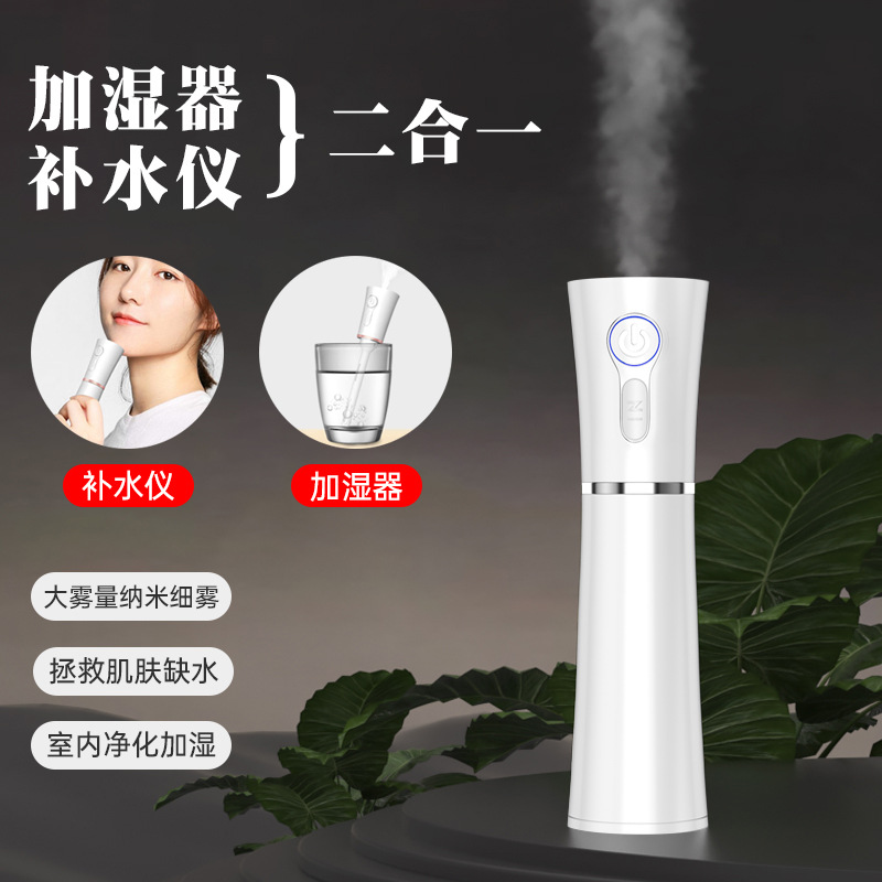 Small Waist Charging Handheld Spray 2-in-1 Humidifier Mini Portable Facial Moisturizing Beauty Device