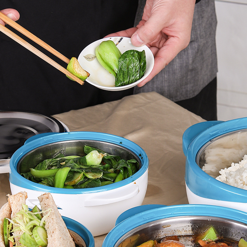 Outdoor Camping Insulation Fresh-Keeping Box Four-Piece Set Multi-Capacity 304 Stainless Steel Inner Liner Portable Lunch Box with Sealed Lid