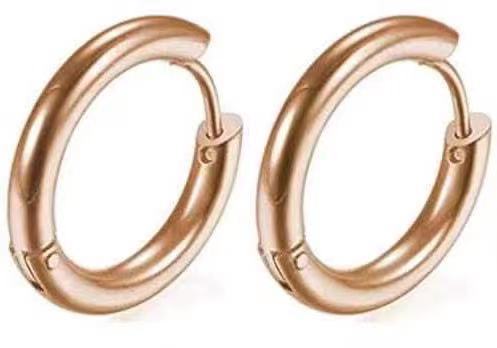High-quality stainless steel ear clips, non-fading, unisex round earrings, simple ear accessories