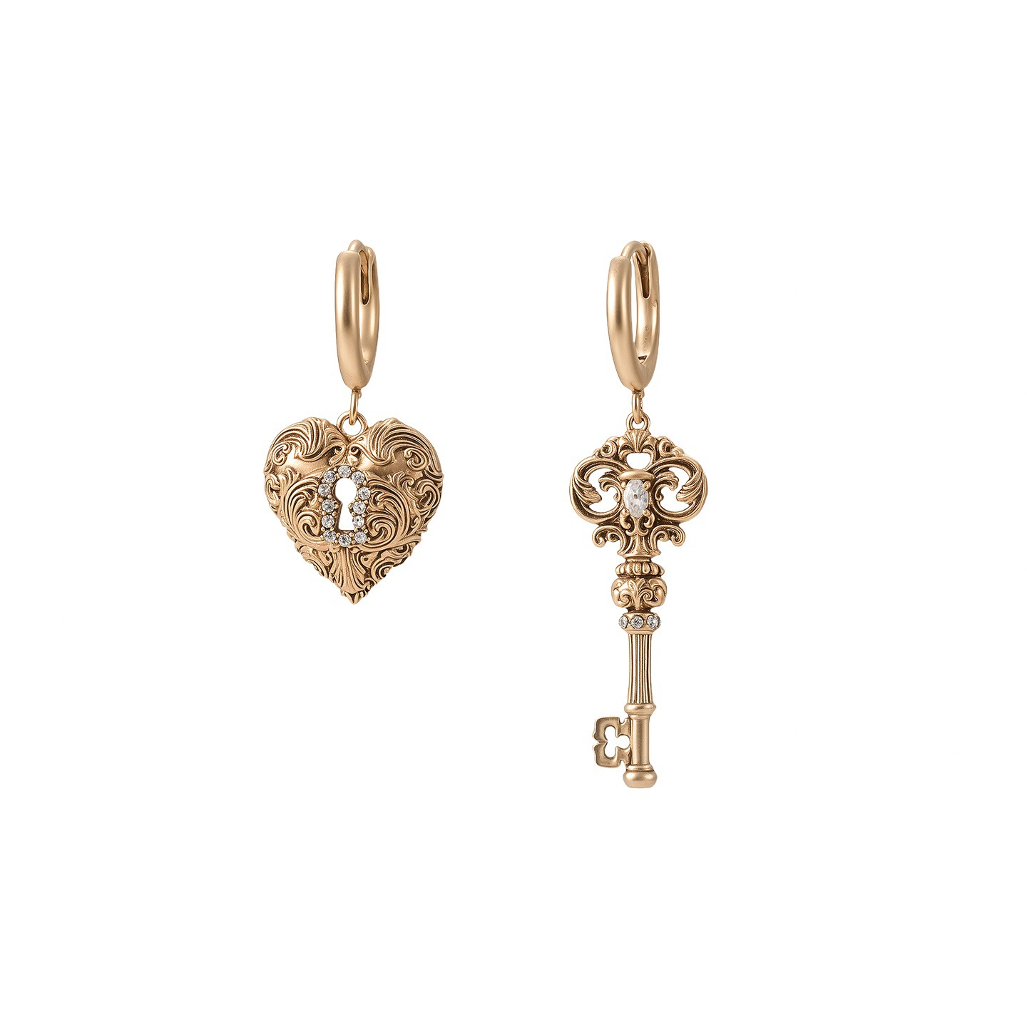 Love Lock Core Series Asymmetric Key Earrings Love Earrings Women