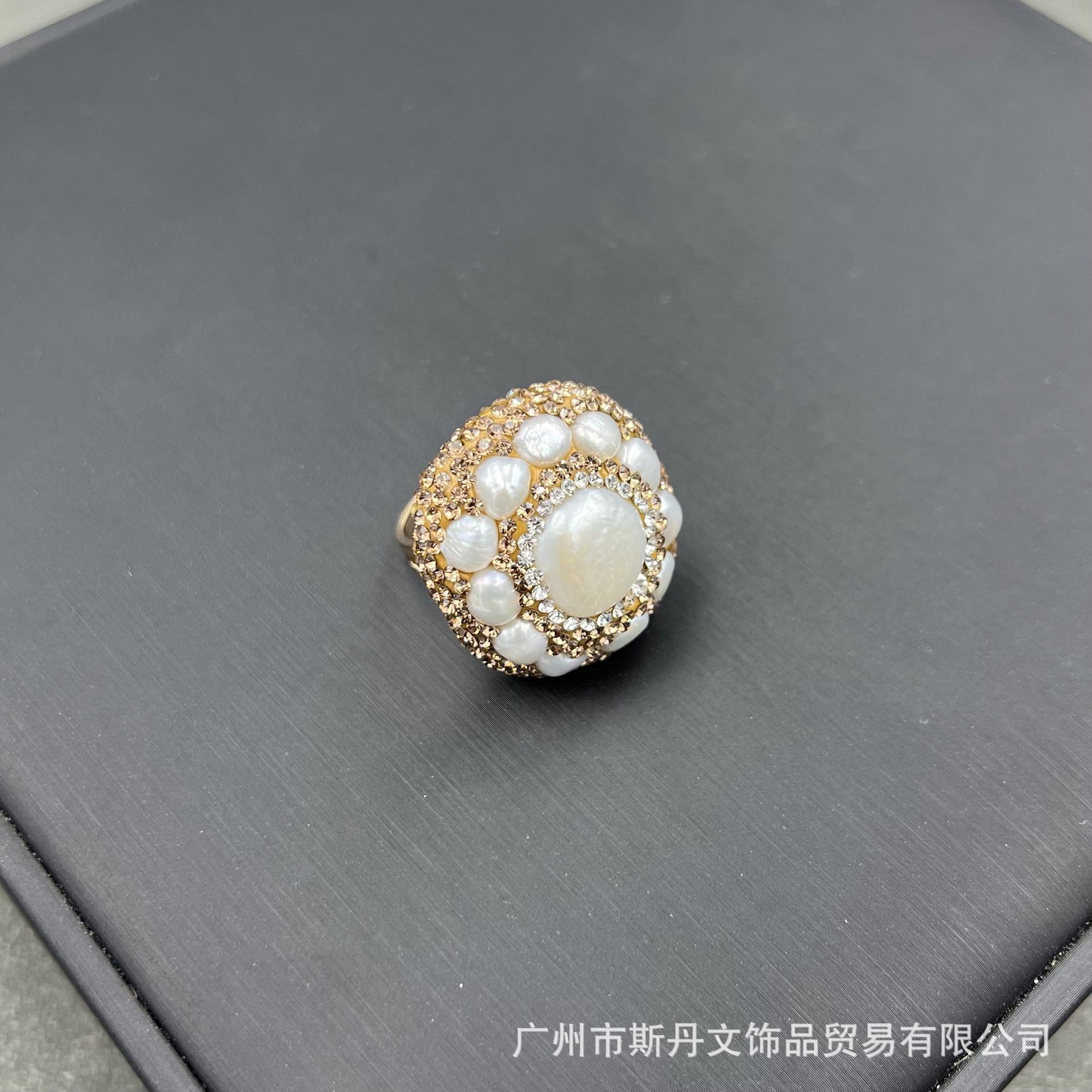 Natural Baroque Pearl Ring Genuine Gold Electroplated Ring