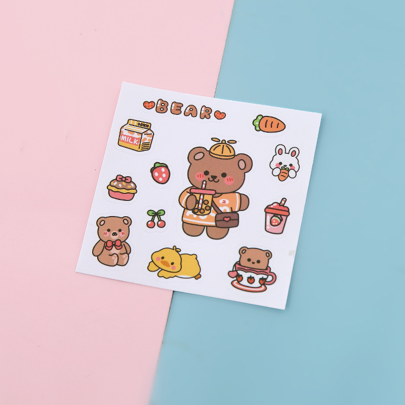 Cute sticker cartoon thermos cup sticker hand account phone sticker student water cup transparent PVC sticker