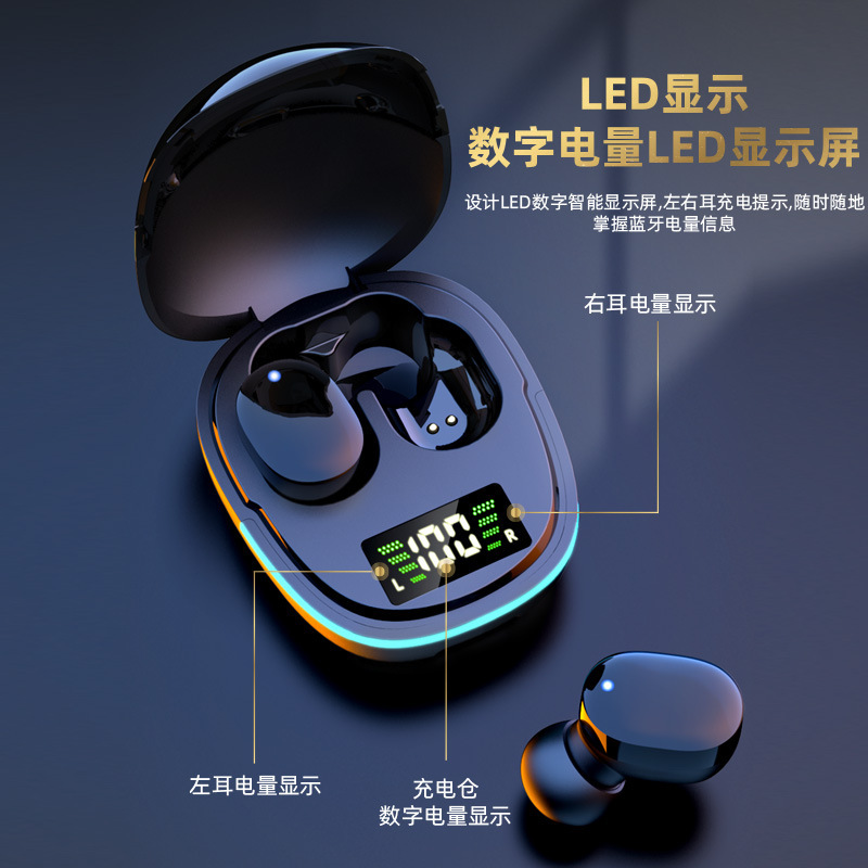 New Private Mold G9S Bluetooth Earphones Battery Display Dual Ear Stereo In-ear Sports Portable TWS