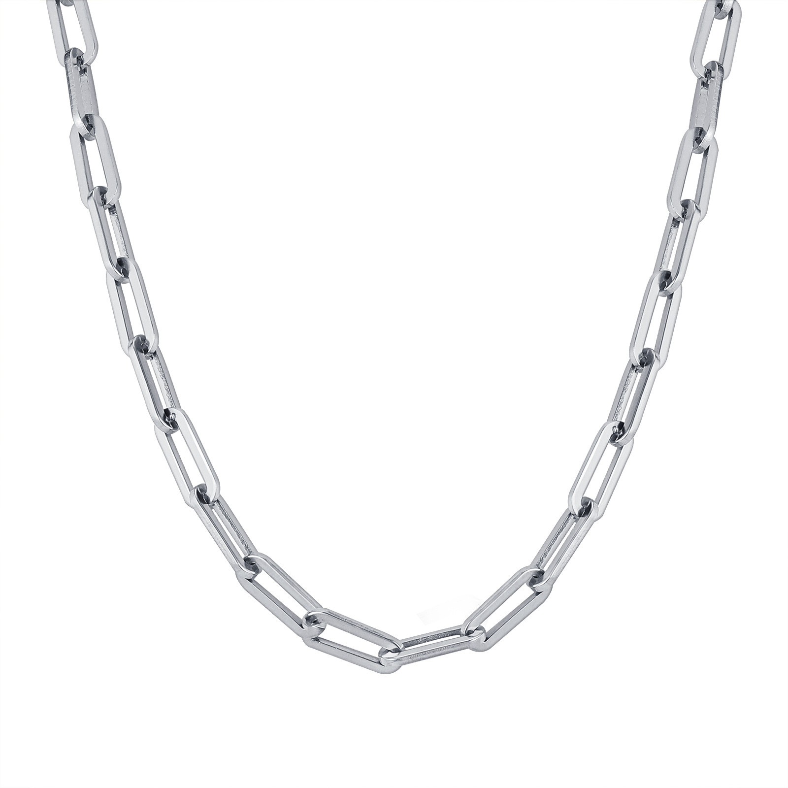 Style Simple Geometric Necklace Bracelet Rectangular Chain Stainless Steel Women's 18K Gold Plated Accessories