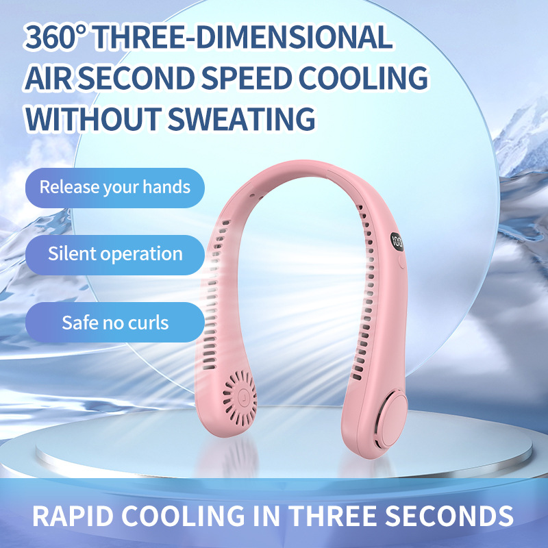 Neck Fan Bladeless Silicone Lazy Portable Fan Silent USB Charging Small Fan