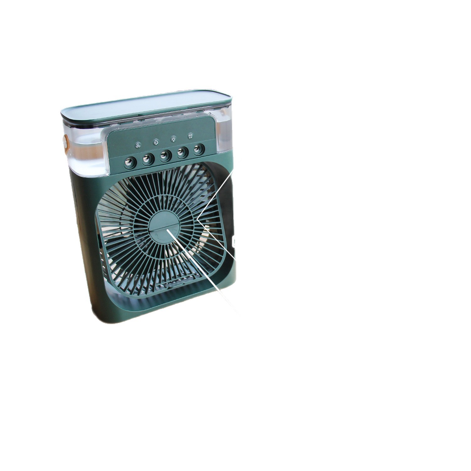 Five-hole large spray water cooling fan USB desktop portable with small night light multi-function spray fan cooler