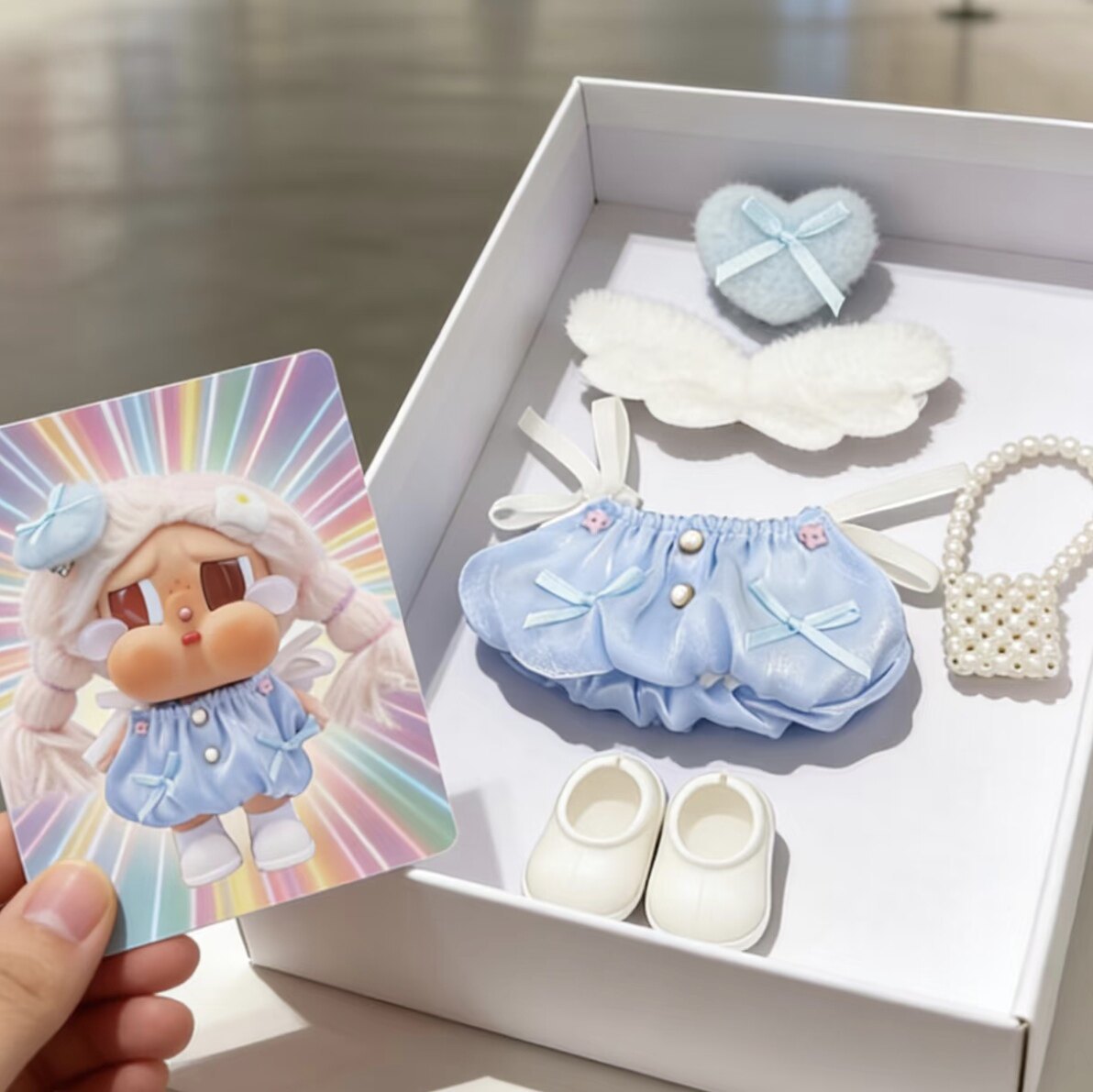 Only doll clothes] Suitable for Crybaby crying doll clothes Gulu Gulu clothing 15cm seaside vacation doll clothes cute