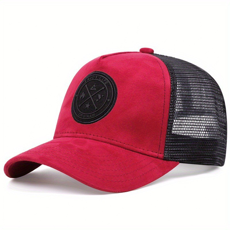 New unisex 3D round logo embroidered baseball cap, stiffened Oxford lining mesh cap, non-deforming