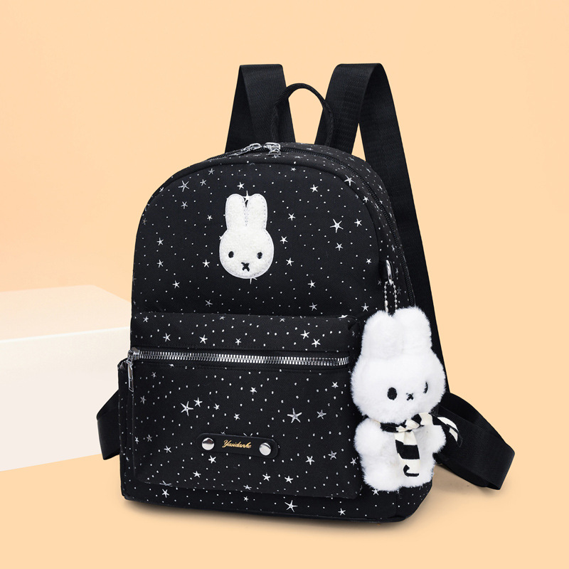 2026 New Spring Summer Cute Rabbit Backpack Women Niche Star Print Small Backpack Girl Schoolbag