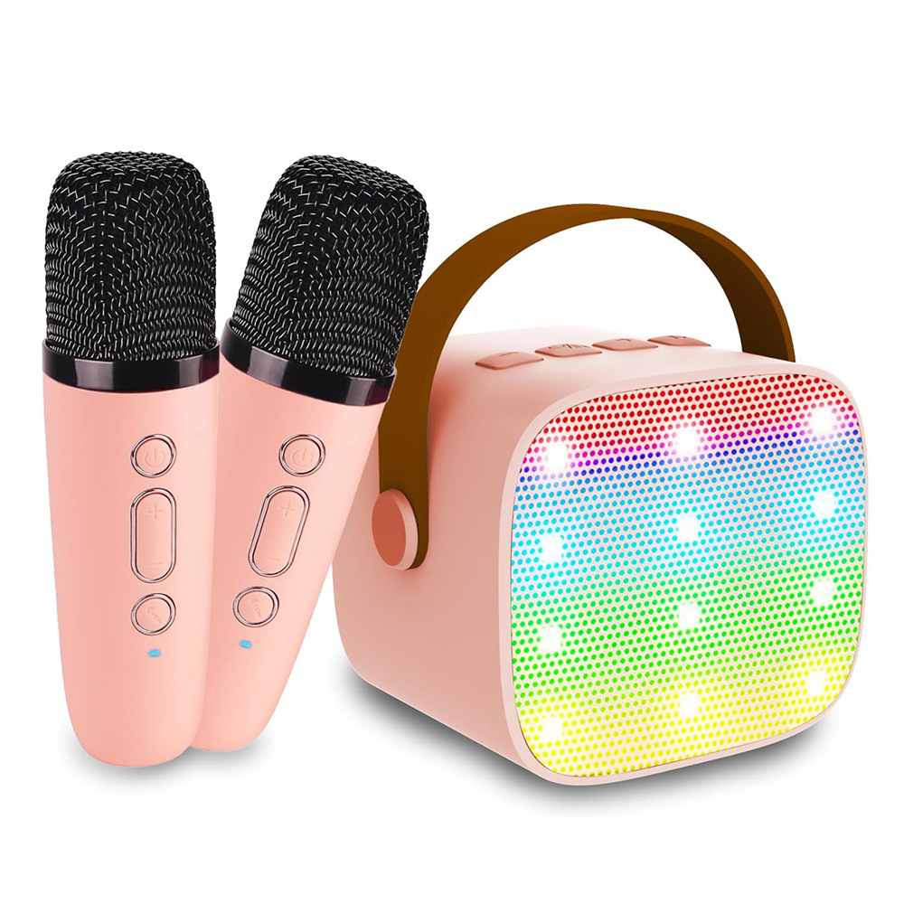 K Song Colorful Audio Microphone LED with Breathing Light Portable Outdoor Home KTV Microphone Set