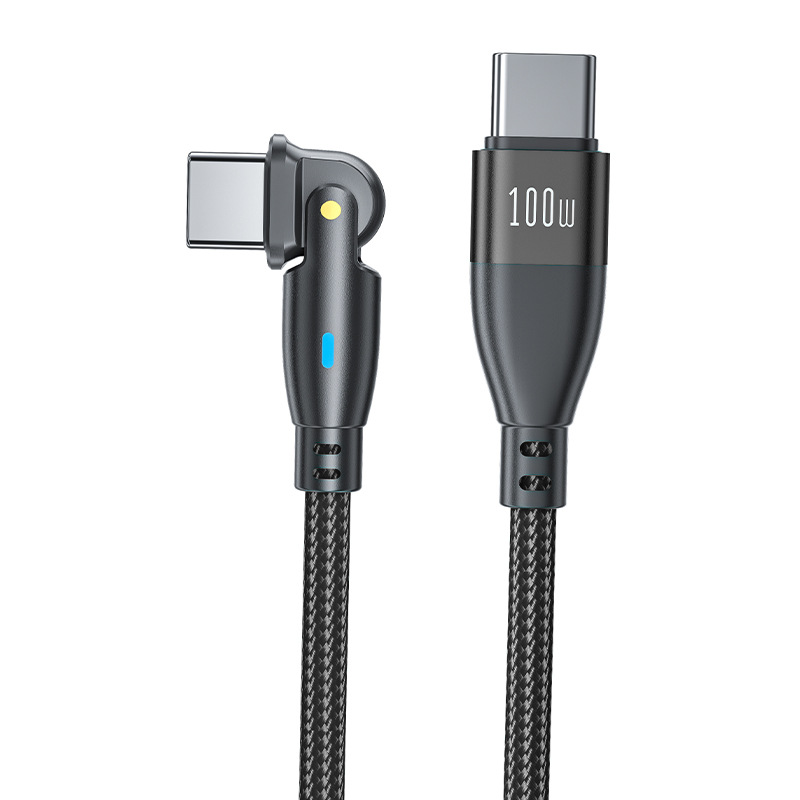 PD100W bendable data cable 180-degree rotating 5A fast charging cable for laptop Macbook phone charging cable