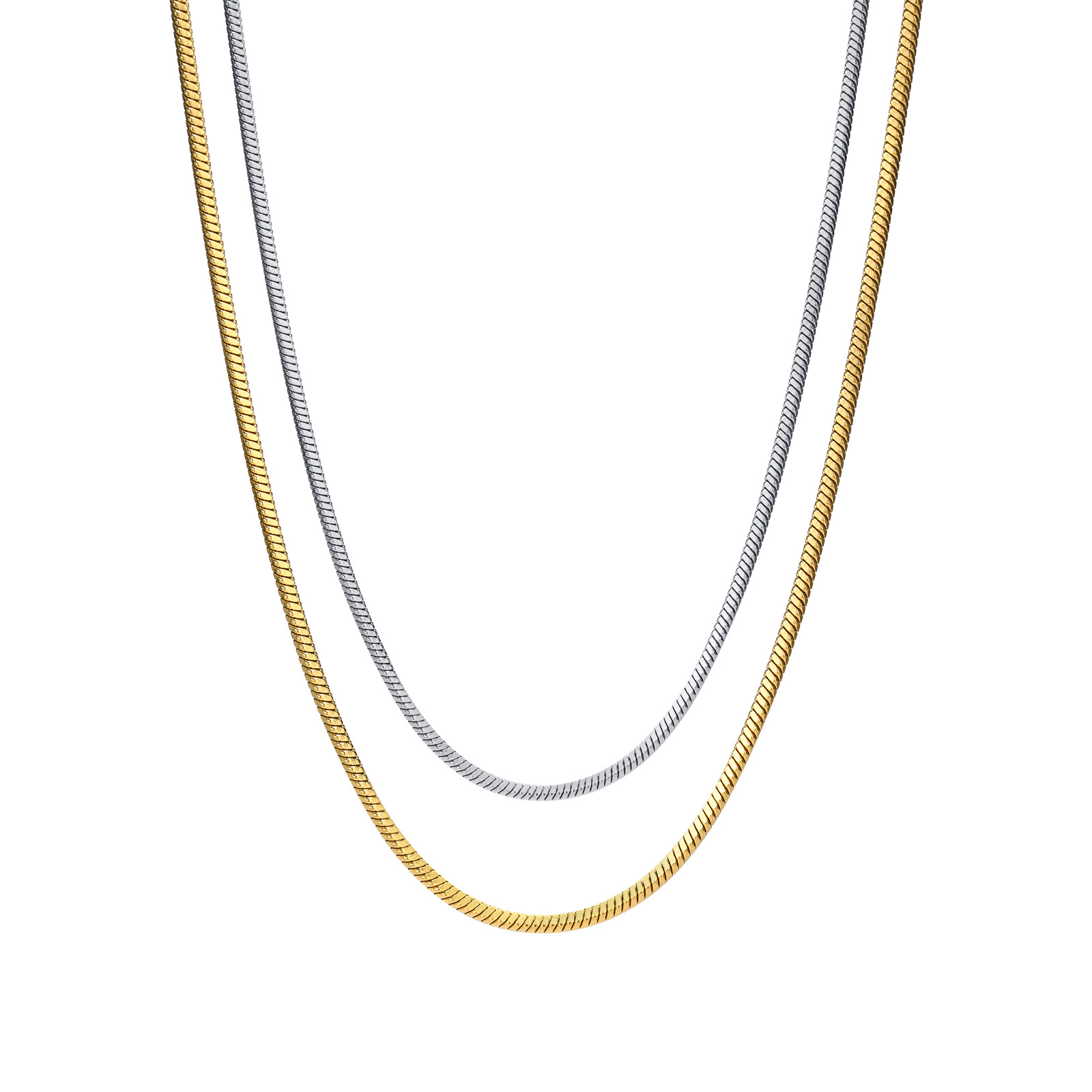 Stainless Steel Square Snake Bone Chain 1.5/2MM Chain Simple Layered Matching Chain Unisex Minimalist Collarbone Chain